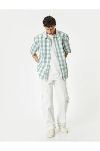 Plaid Shirt Short Sleeve Classic Collar Buttoned Regu - KOTON (1)