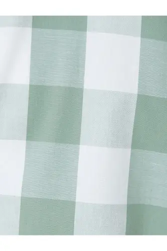 Plaid Shirt Short Sleeve Classic Collar Buttoned Regu - 6