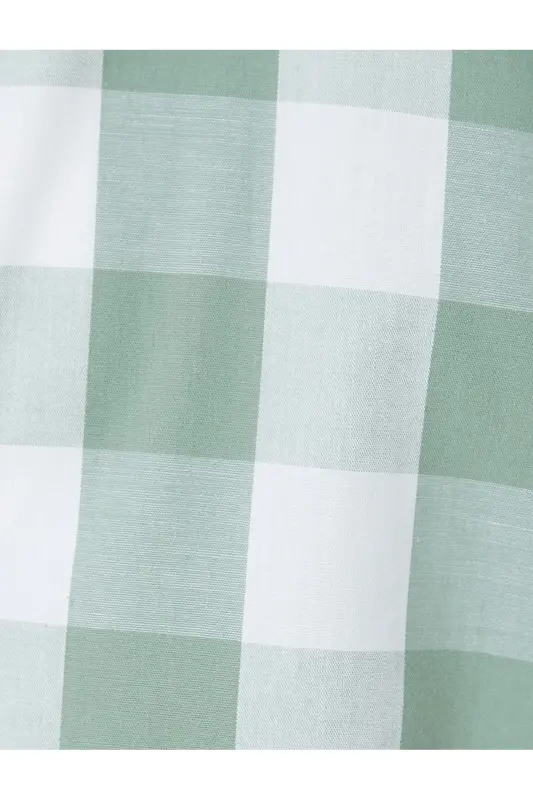 Plaid Shirt Short Sleeve Classic Collar Buttoned Regu - 6