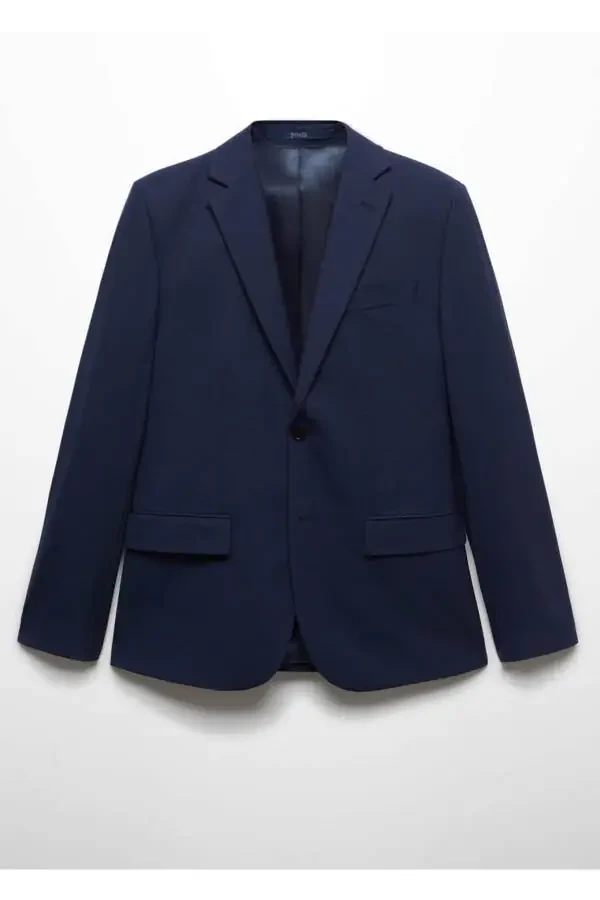 Plaid Slim Fit Wool Blazer Jacket - 3