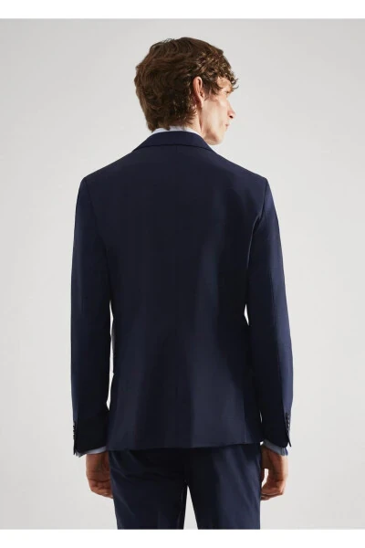 Plaid Slim Fit Wool Blazer Jacket - 4