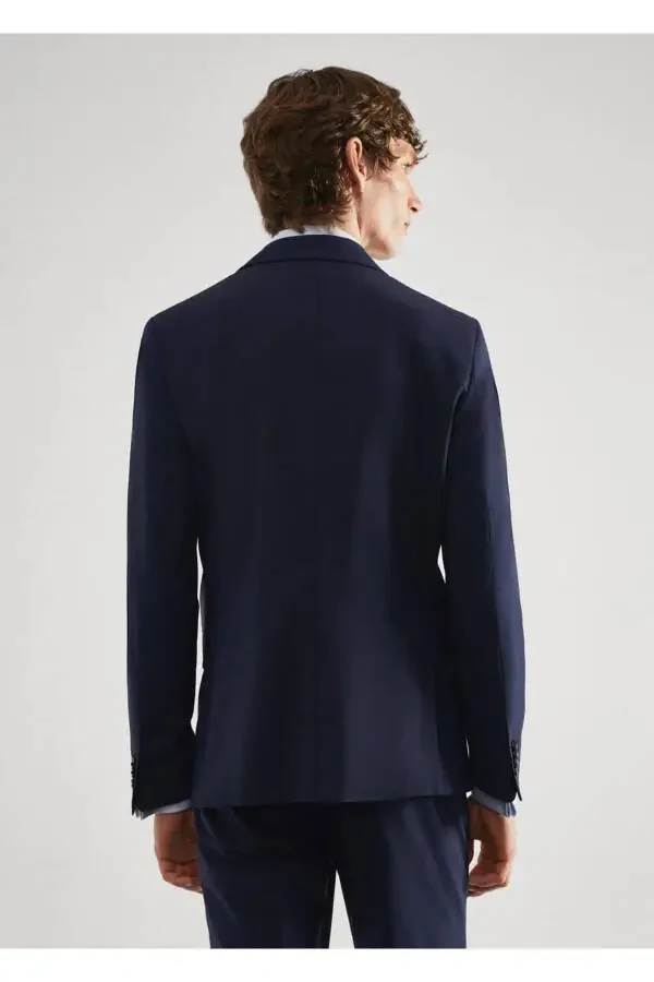 Plaid Slim Fit Wool Blazer Jacket - 4