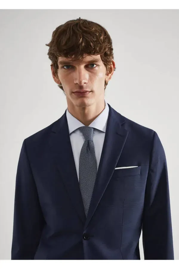 Plaid Slim Fit Wool Blazer Jacket - 8