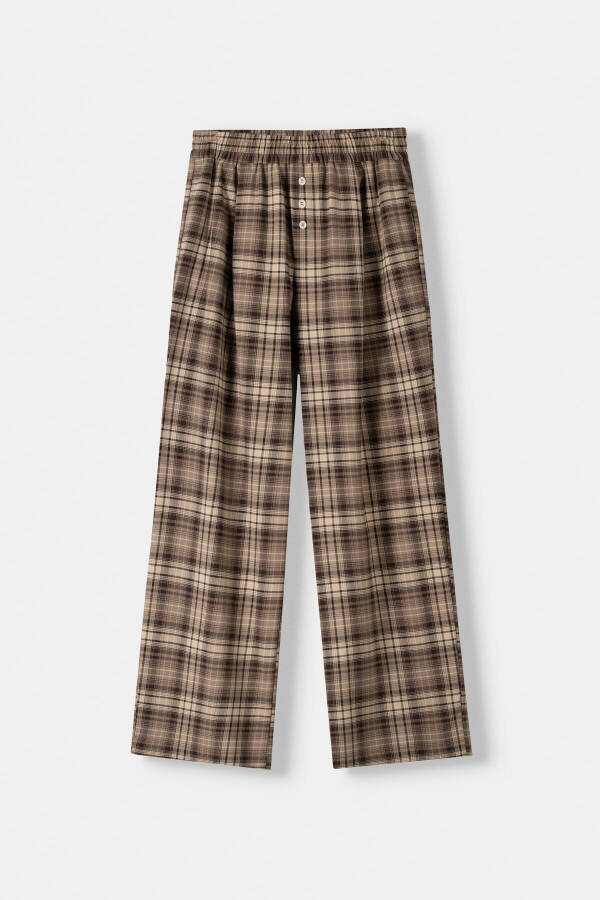 Plaid straight fit pants - 3