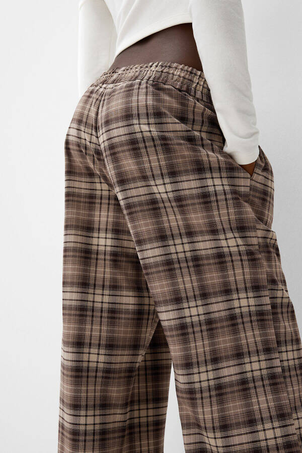 Plaid straight fit pants - 6