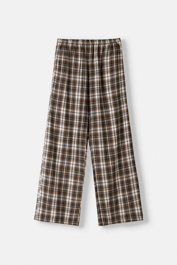 Plaid straight fit trousers - 3