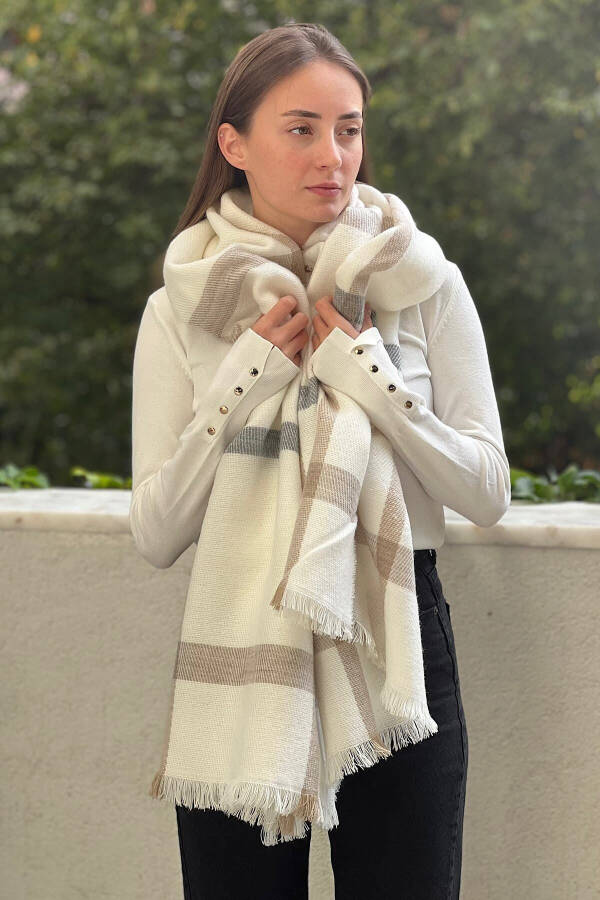 Plaid Thin Striped Scarf - 4