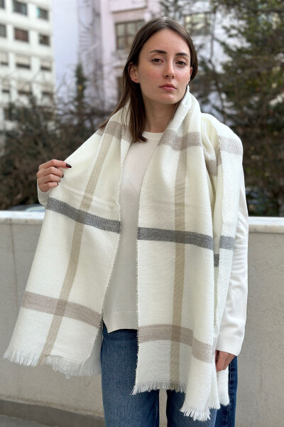 Plaid Thin Striped Scarf - 7