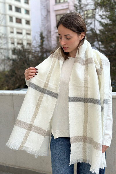 Plaid Thin Striped Scarf - 8