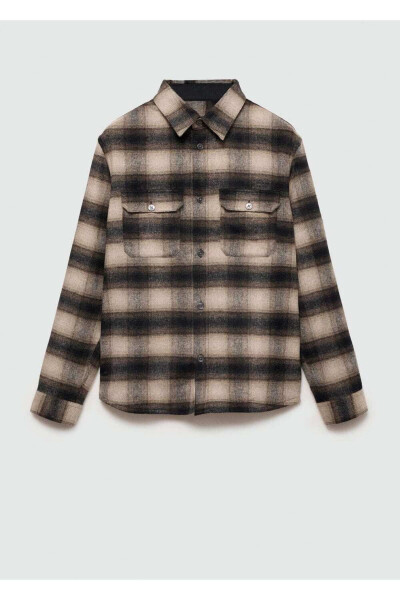 Plaid wool shirt jacket - 3