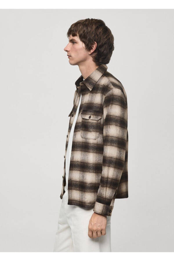 Plaid wool shirt jacket - 6