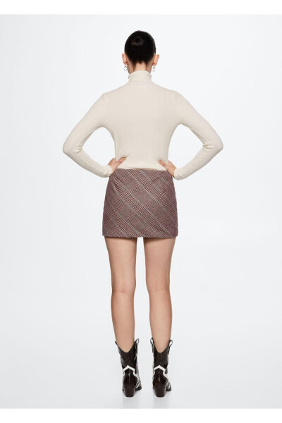 Plaid Wool Skirt - 4