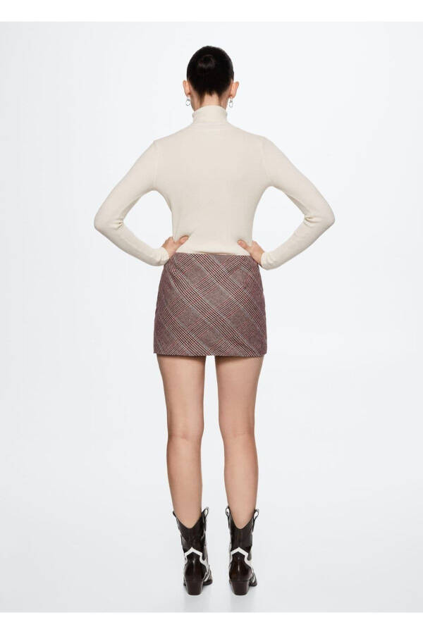 Plaid Wool Skirt - 4