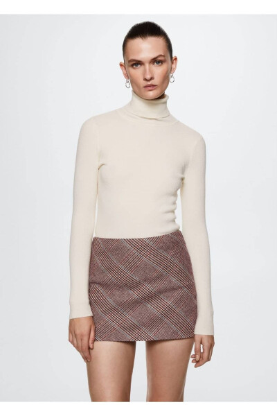 Plaid Wool Skirt - 5