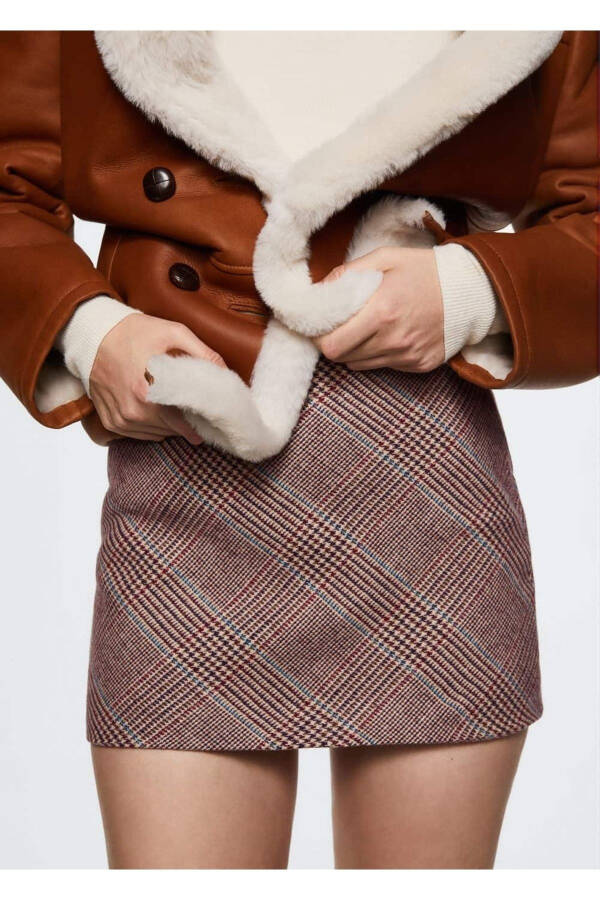 Plaid Wool Skirt - 6