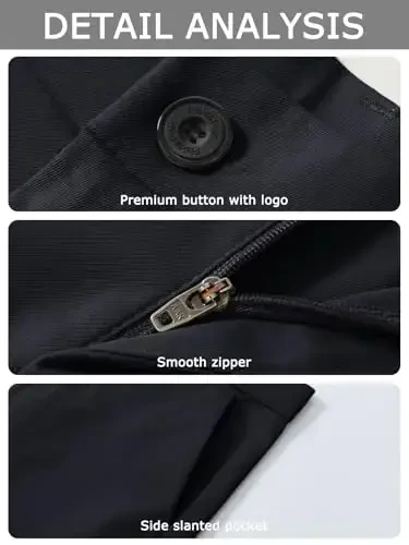 Plaid&Plain erkaklar kostyumi shim Slim Fit Stretch Xaki shimlar ajinlarsiz - PLAID&PLAIN (1)