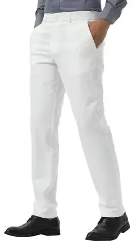 Plaid&Plain erkaklar kostyumi tor shimlar Slim Fit Stretch Khaki shimlar ajinlarsiz - PLAID&PLAIN