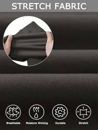 Plaid&Plain erkaklar uchun Slim Fit xaki shimlar Erkaklar uchun konusli chino shimlar - 4