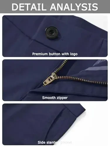 Plaid&Plain erkaklar uchun Slim Fit xaki shimlar Erkaklar uchun tor chorsi shimlar - 5