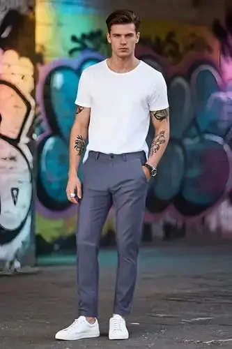 Plaid&Plain erkaklar uchun Slim Fit xaki shimlar erkaklar uchun toraygan chino shimlar - 6