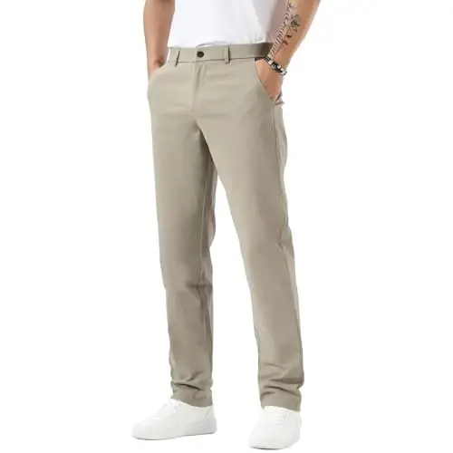 Plaid&Plain erkaklar uchun tor bichimli xaki shimlar Erkaklar uchun konusli chino shimlar 