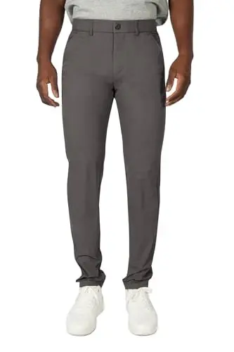 Plaid&Plain erkaklar uchun tor, cho'ziluvchan xaki shimlar, rangli shimlar, slim fit shimlari, konusli shimlar - 5