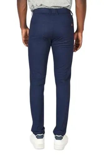 Plaid&Plain erkaklar uchun tor, cho'ziluvchan xaki shimlar Rangli shimlar Slim Fit Slacks Qisqartirilgan shimlar - 5