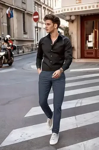 Plaid&Plain Erkek Skinny Streç Haki Pantolon Renkli Pantolon Slim Fit Pantolon Daralan Pantolon - 7