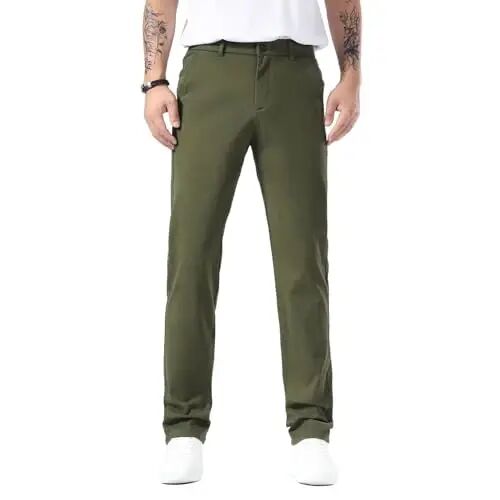 Plaid&Plain Erkek Slim Fit Haki Pantolon Erkek Daralan Chino Pantolon - 1