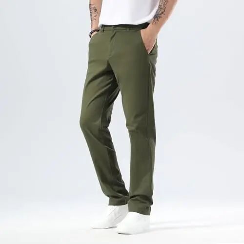 Plaid&Plain Erkek Slim Fit Haki Pantolon Erkek Daralan Chino Pantolon - 3