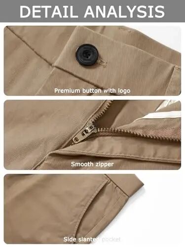 Plaid&Plain Erkek Slim Fit Haki Pantolon Erkek Daralan Chino Pantolon - 5