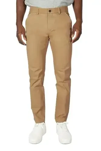 Plaid&Plain Men's Skinny Stretchy Khaki Pants Colored Pants Slim Fit Slacks Tapered Trousers - 5