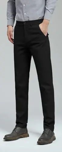 Plaid&Plain Men's Skinny Stretchy Khaki Pants Colored Pants Slim Fit Slacks Tapered Trousers - 3
