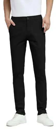 Plaid&Plain Men's Skinny Stretchy Khaki Pants Colored Pants Slim Fit Slacks Tapered Trousers - 4