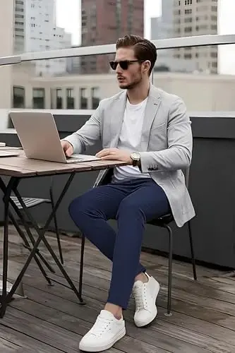 Plaid&Plain Men's Skinny Stretchy Khaki Pants Colored Pants Slim Fit Slacks Tapered Trousers - 7