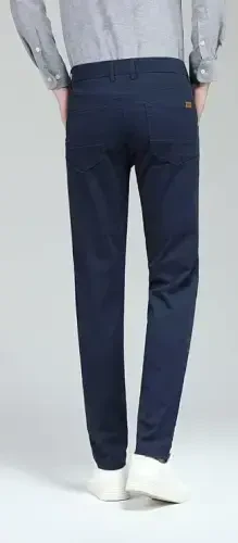 Plaid&Plain Men's Skinny Stretchy Khaki Pants Colored Pants Slim Fit Slacks Tapered Trousers - 2