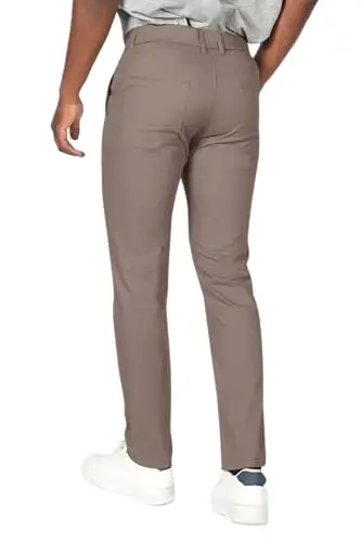 Plaid&Plain Men's Skinny Stretchy Khaki Pants Colored Pants Slim Fit Slacks Tapered Trousers - 6