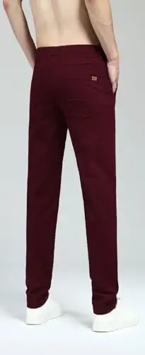 Plaid&Plain Men's Skinny Stretchy Khaki Pants Colored Pants Slim Fit Slacks Tapered Trousers - Plaid&Plain (1)