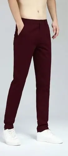 Plaid&Plain Men's Skinny Stretchy Khaki Pants Colored Pants Slim Fit Slacks Tapered Trousers - 4