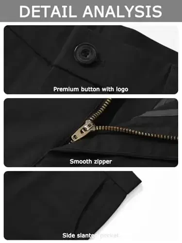 Plaid&Plain Men’s Slim Fit Khaki Pants Men’s Tapered Chino Pants - 5