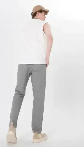 Plaid&Plain Men’s Slim Fit Khaki Pants Men’s Tapered Chino Pants - 3