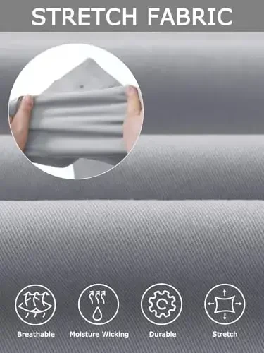 Plaid&Plain Men’s Slim Fit Khaki Pants Men’s Tapered Chino Pants - 4