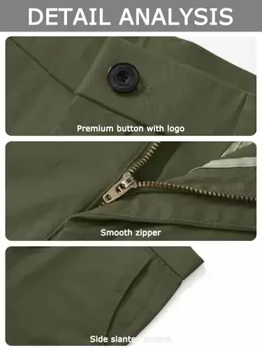 Plaid&Plain Men’s Slim Fit Khaki Pants Men’s Tapered Chino Pants - 5