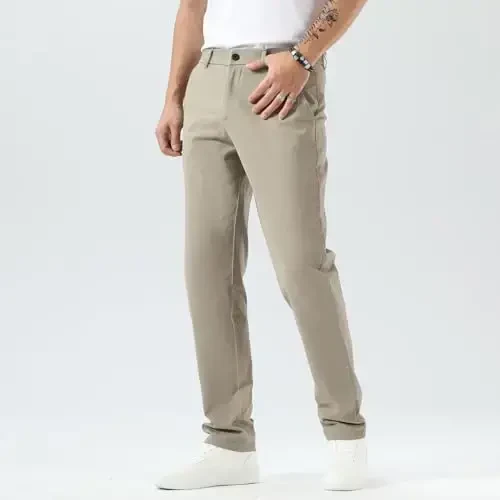 Plaid&Plain Men’s Slim Fit Khaki Pants Men’s Tapered Chino Pants - PLAID&PLAIN (1)