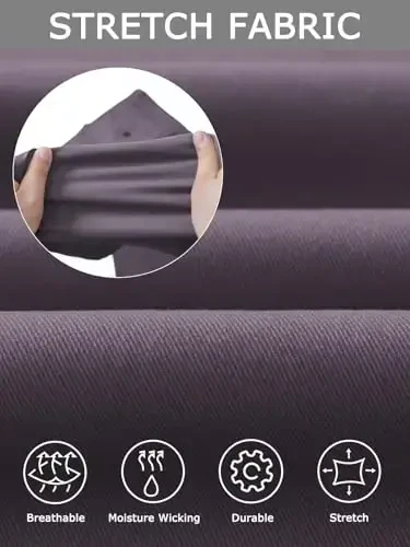 Plaid&Plain Men’s Slim Fit Khaki Pants Men’s Tapered Chino Pants - 4