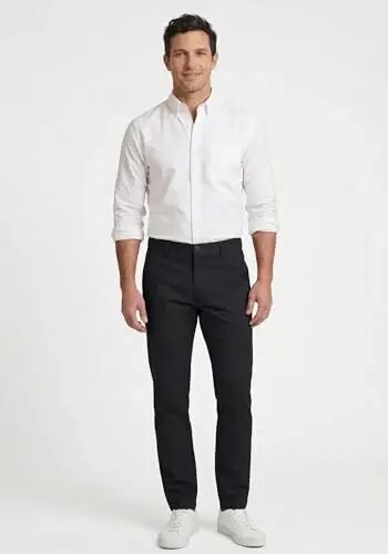Plaid&Plain Men’s Slim Fit Khaki Pants Men’s Tapered Chino Pants - 2