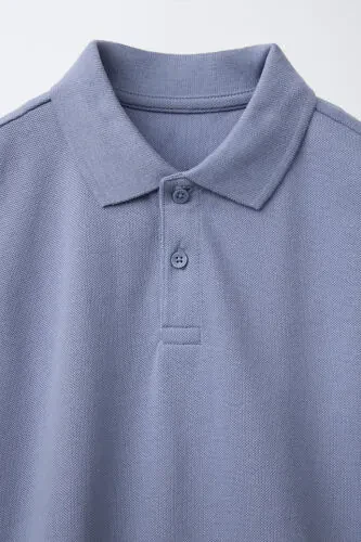 PLAIN BASIC POLO COLLAR T-SHIRT-Light blue - 3