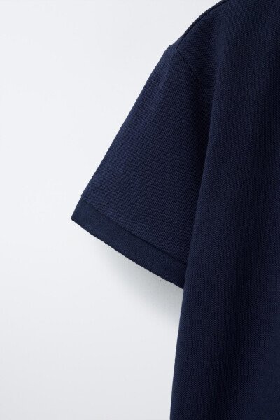 PLAIN BASIC POLO COLLAR T-SHIRT-NAVY BLUE - 4