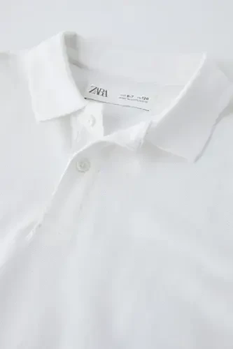 PLAIN BASIC POLO COLLAR T-SHIRT-White - 1