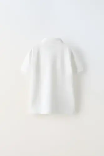 PLAIN BASIC POLO COLLAR T-SHIRT-White - 3
